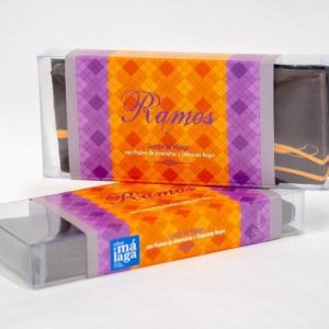 Turrón de mango, praline de almendra y chocolate negro